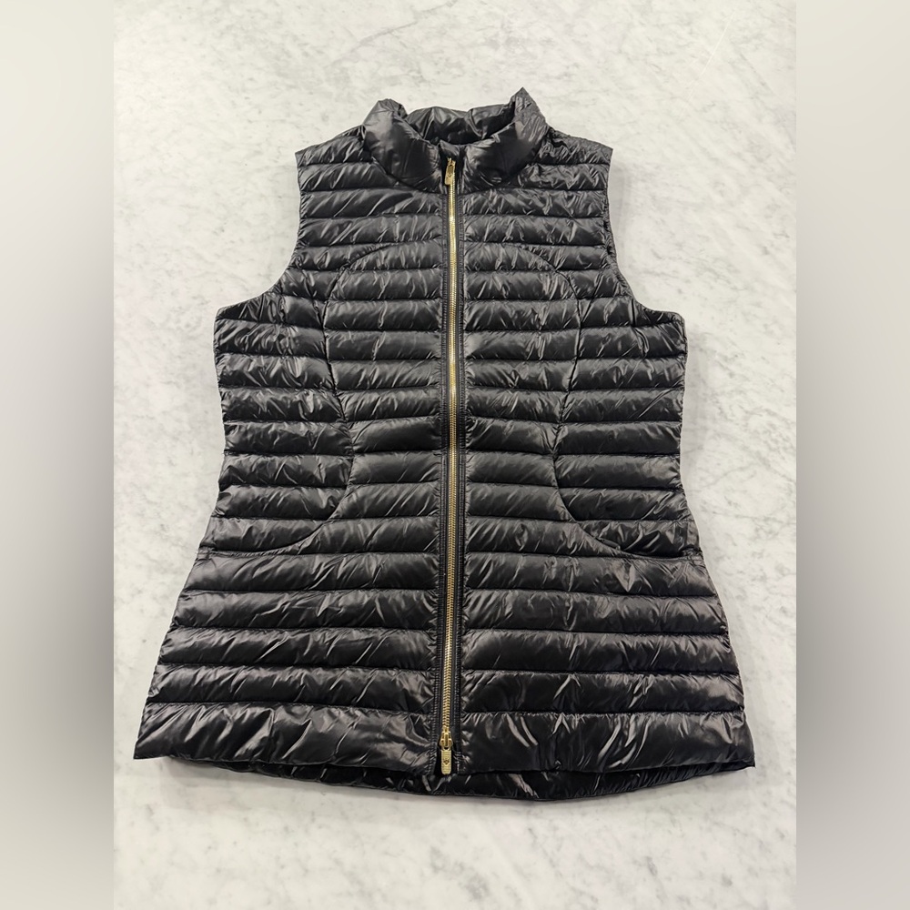 Lululemon Pack It Down Vest Lustre Black Gold Zip Size 10 Like New 🆕 worn 1X!